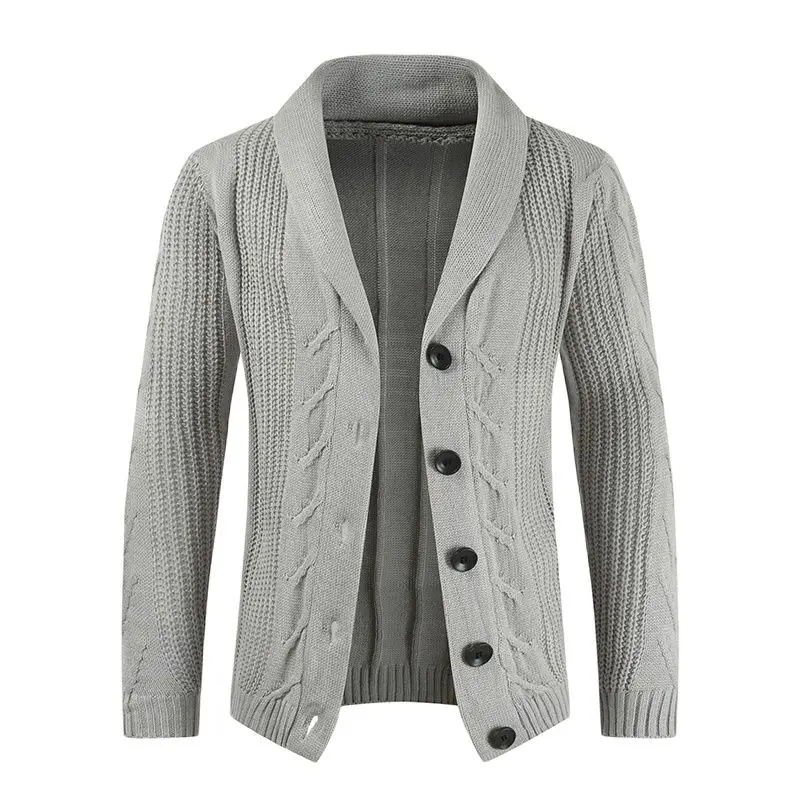 

Sweater Knitted Sweater Male Autumn New Men's Cardigan Sweater Casual Knit + Lapel Solid Color Button Door Four Color Plus Size