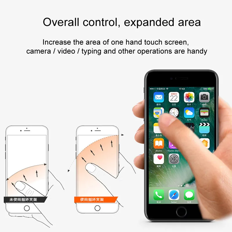 Mini 360 Degree Finger Ring Holder Metal Phone Stand Mount Smartphone Holder for Xiaomi Redmi Note 8 iPhone 7 8 X Mobile Phone