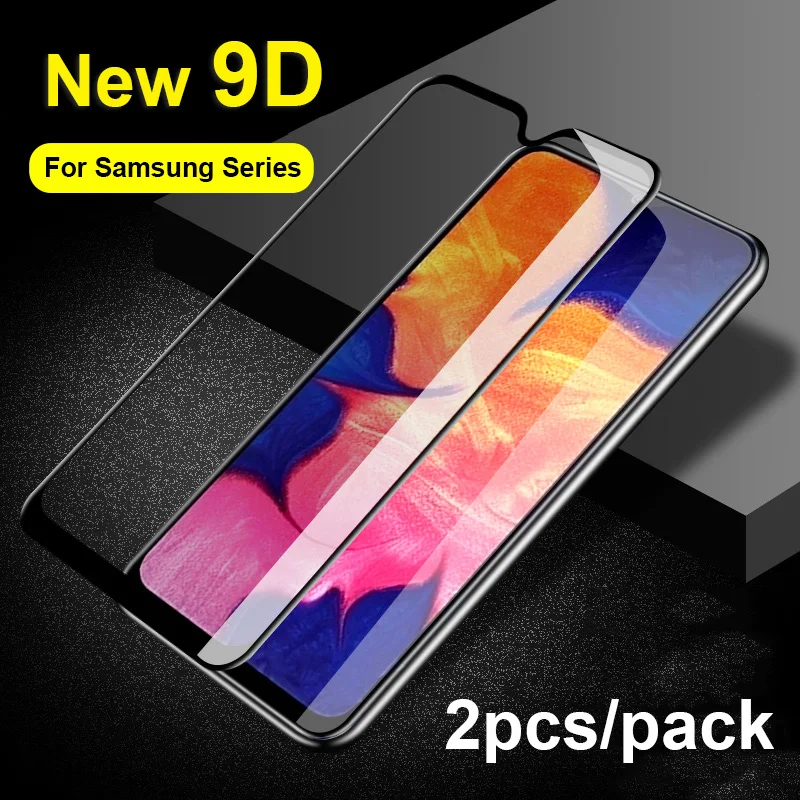 2 шт полностью изогнутое 9D закаленное стекло для samsung Galaxy A10 A20 A30 A40 A50 протектор