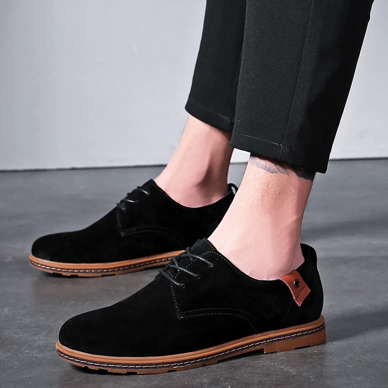 Классическая деловая замшевая обувь Мужская винтажная официальная на шнуровке