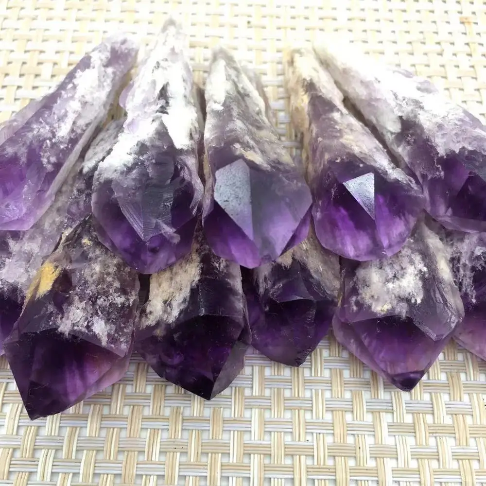 Натуральные необработанные драгоценные камни кристаллы аметист кластер палочка