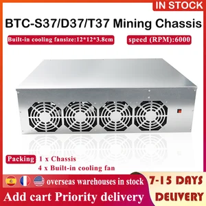 btc s37 d37 t37 mining case bitcoin crypto miner chassis 8 gpu low power motherboard with 4 fan 8gb ram msata ssd ethereum miner free global shipping