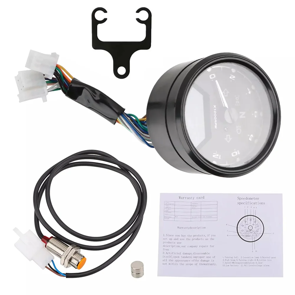 

LED Multifunction Digital Indicator Tachometer Fuel Meter Anti-glare Motorcycle Panel Speedometer Night vision Dial Odometer