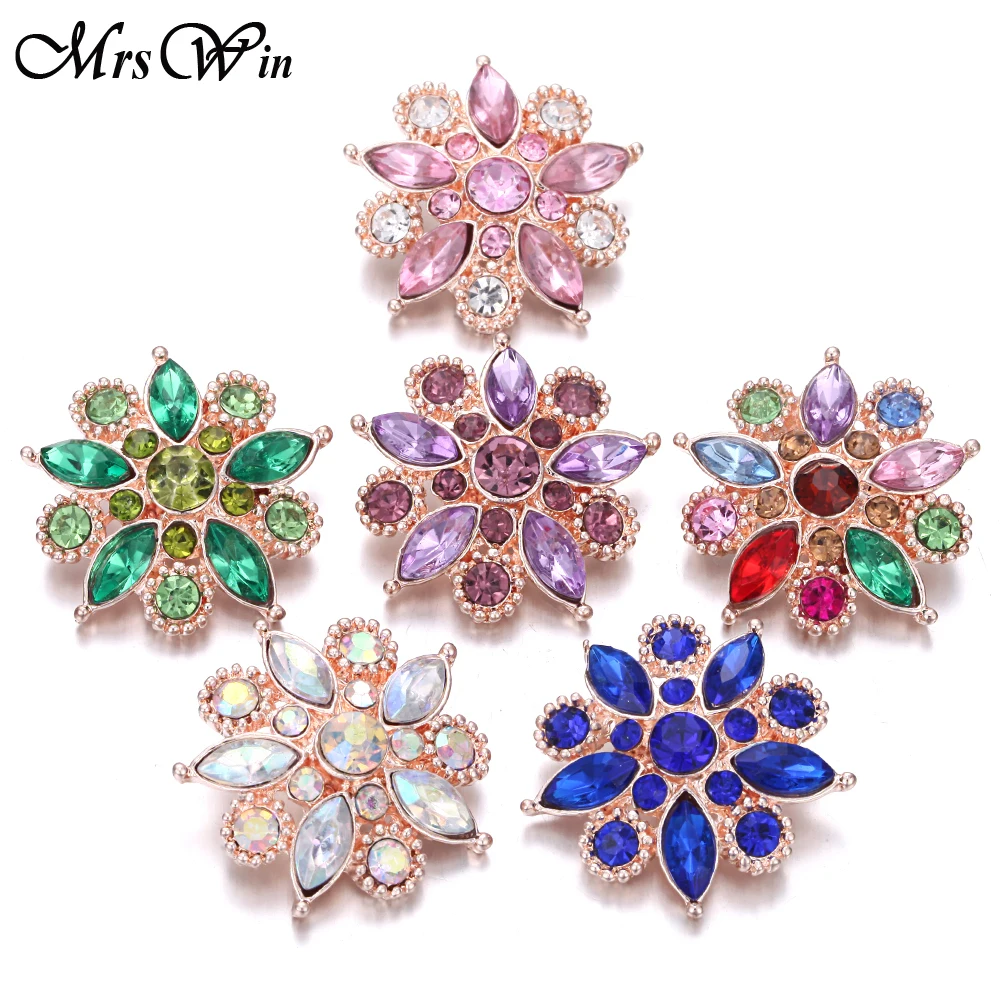 6 шт./лот новые кнопки из розового золота ювелирные изделия кристаллы со стразами