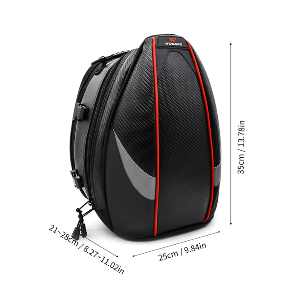 

WOSAWE 16-21L Waterproof Motorcycle Back Seat Bag Durable Rear Moto Seat Bag High Capacity Luggage Motorcycle Saddle Tail Bag
