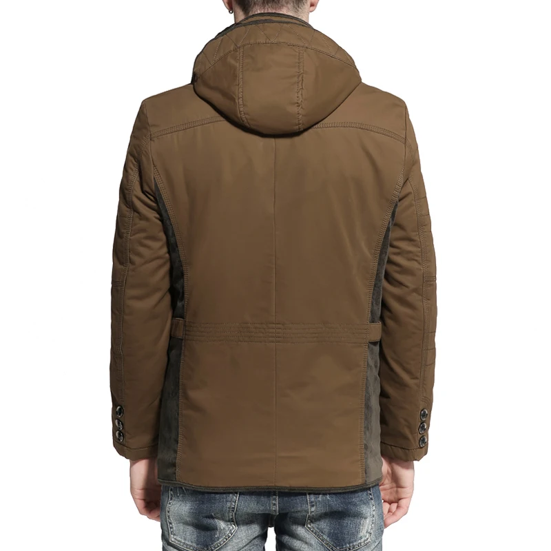 Winter Jacket Men Thicken Warm Cotton-Padded Fleece Jackets Men's Windbreaker Fur Hooded Outwear Parka Coats Snow Clothing M~3XL