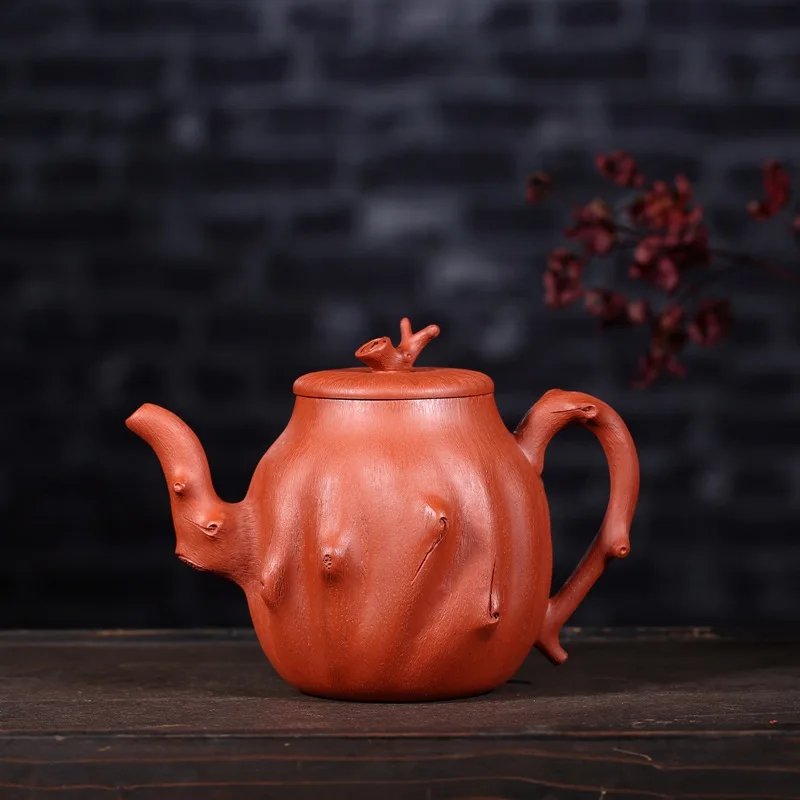

Yixing Pure Manual Dark-red Enameled Pottery Teapot Raw Ore Clear Cement Ingrained Teapot