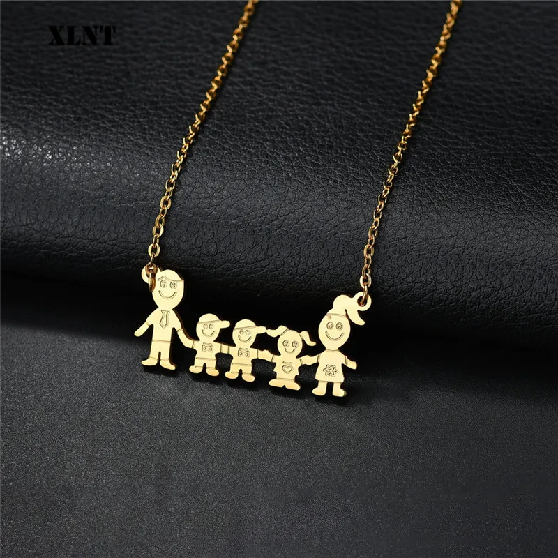 XLNT ожерелье для влюбленных мам пап сынов дочери подарок подвеска из нержавеющей