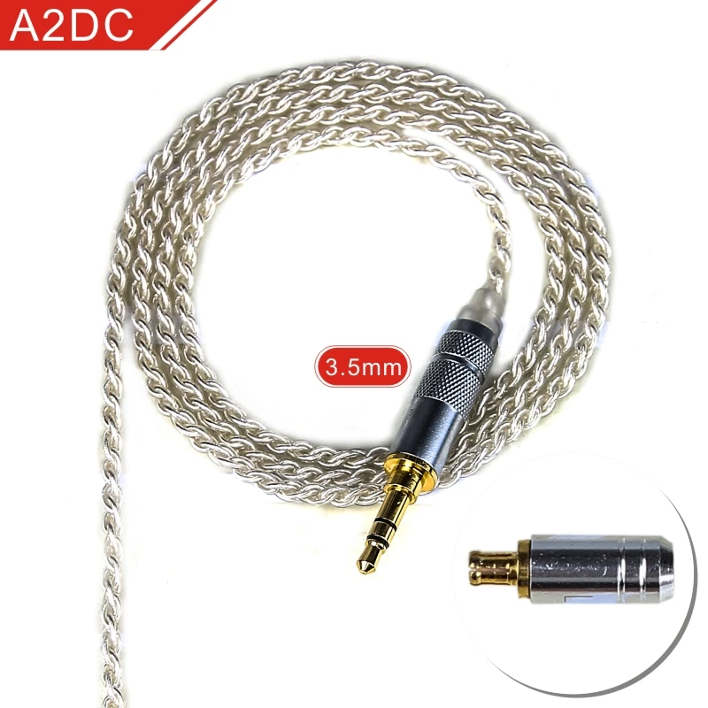 3.5mm A2DC Silver FDBRO 3,5 мм наушники Кабо MMCX кабель DIY один Кристалл Медь посеребренный кабель для SE215 SE315 SE425 SE535 SE846 UE900 - Цвет: 3.5mm A2DC Silver