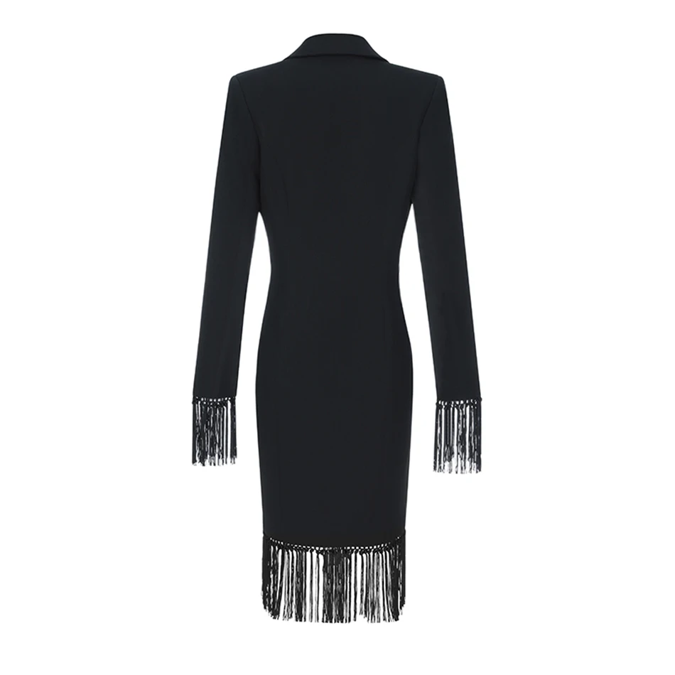 Женский Тренч с длинным рукавом черный облегающий двубортный треугольным