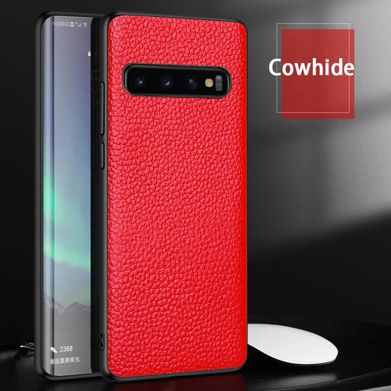 

Phone Case For Samsung Galaxy A5 A7 A8 Plus J6 2018 J5 J7 2017 Litchi Texture Cowhide Genuine Leather Anti-collision Cover Capa