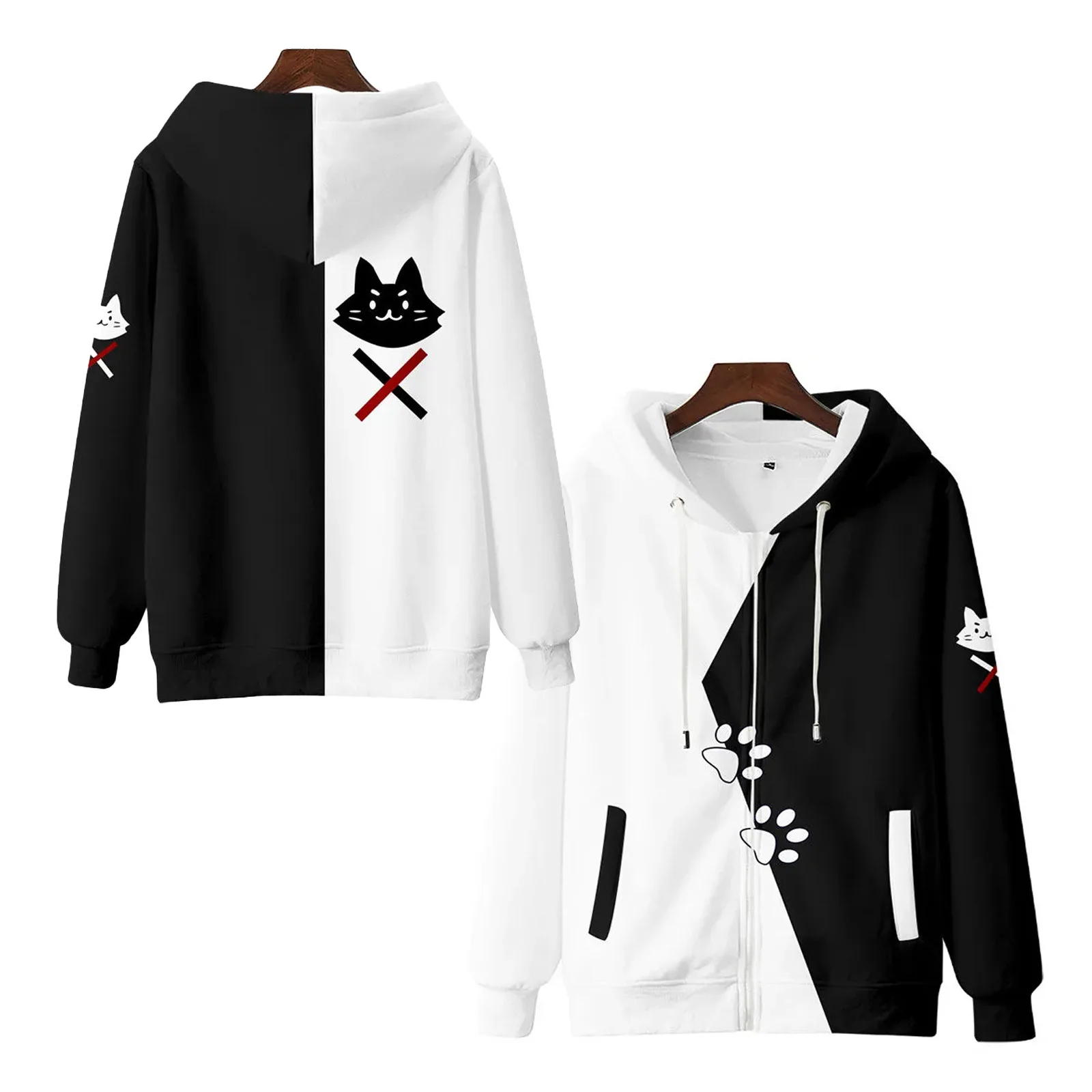 

Мужская и женская спортивная одежда Great God в стиле Харадзюку, толстовка на молнии с капюшоном, японская куртка Hyakki Ayame Second Element в стиле аниме