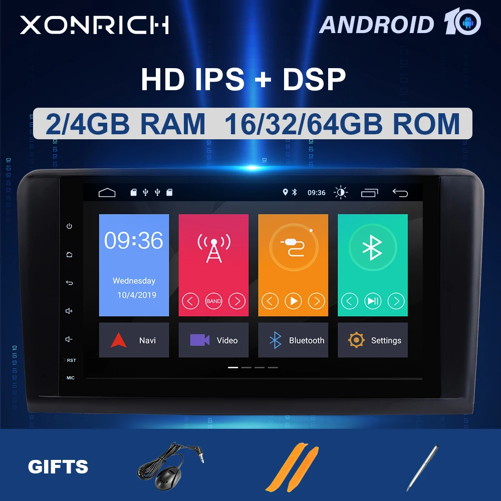 Автомагнитола IPS DSP 64 ГБ 2 din Android 10 GPS для BENZ ML 320/ML 350/W164(2005-2012) GL мультимедийная
