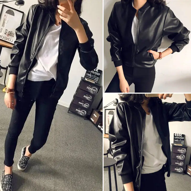 

Small Leather Coat Female Short Coat 2020 Autumn and Winter New Style Korean-style Slim Fit Slimming Students Black Locomotive P