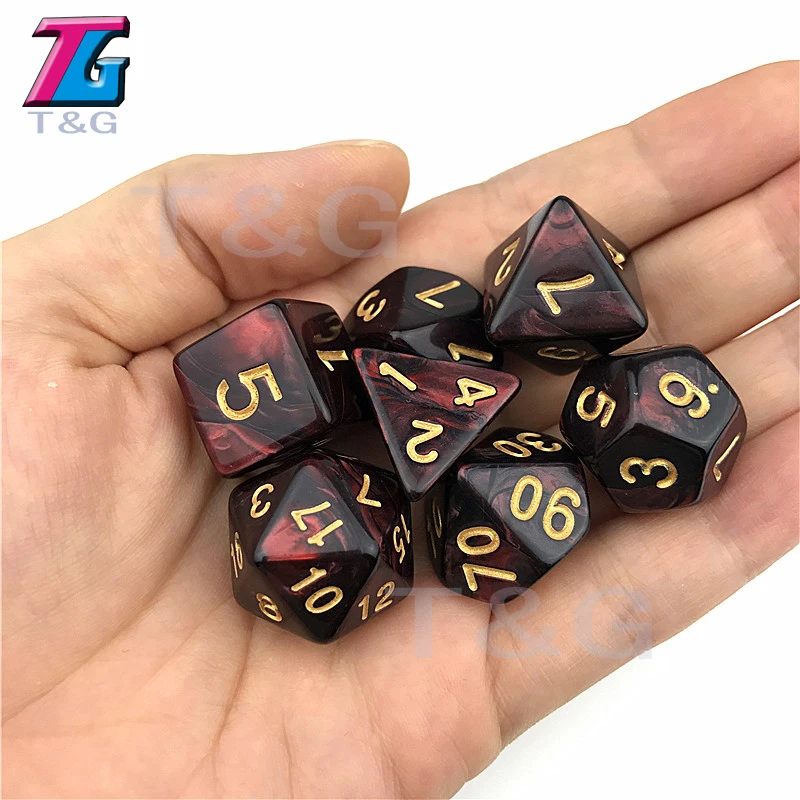Темно-красные и черные игральные кости DND Die игрушки для взрослых детей пластиковые кубики специальный подарок на день рождения