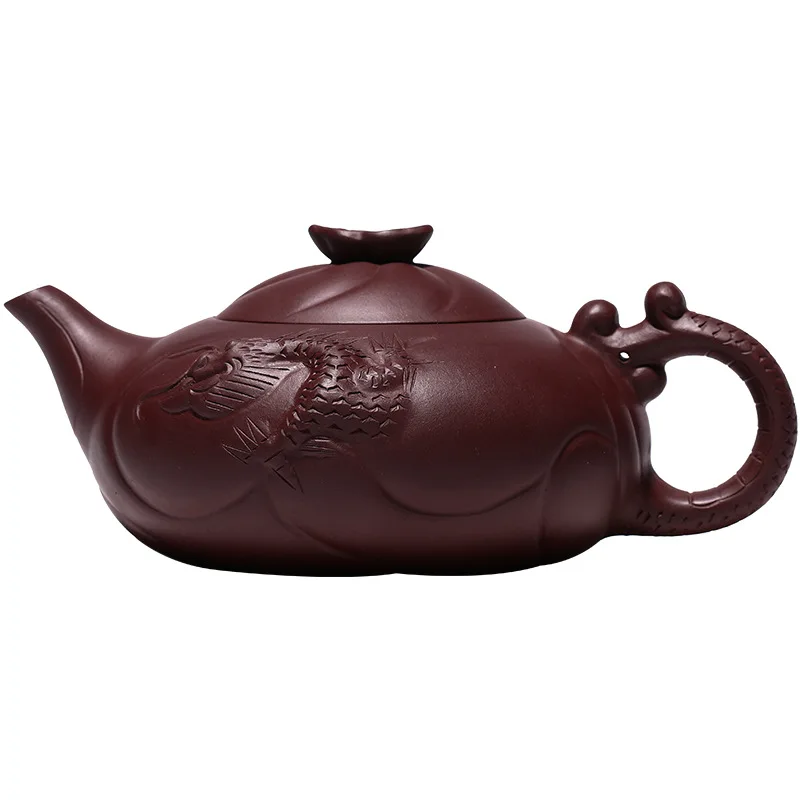 

Yixing famous yuhualong purple clay teapot pure manual raw material purple eggplant clay teapot