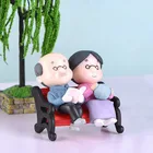 3 шт.компл. милые цифры стул книга бабушка дедушка старая пара сделай сам мини-сказочный сад украшение кукла пара подарок фигурки Миниатюрные