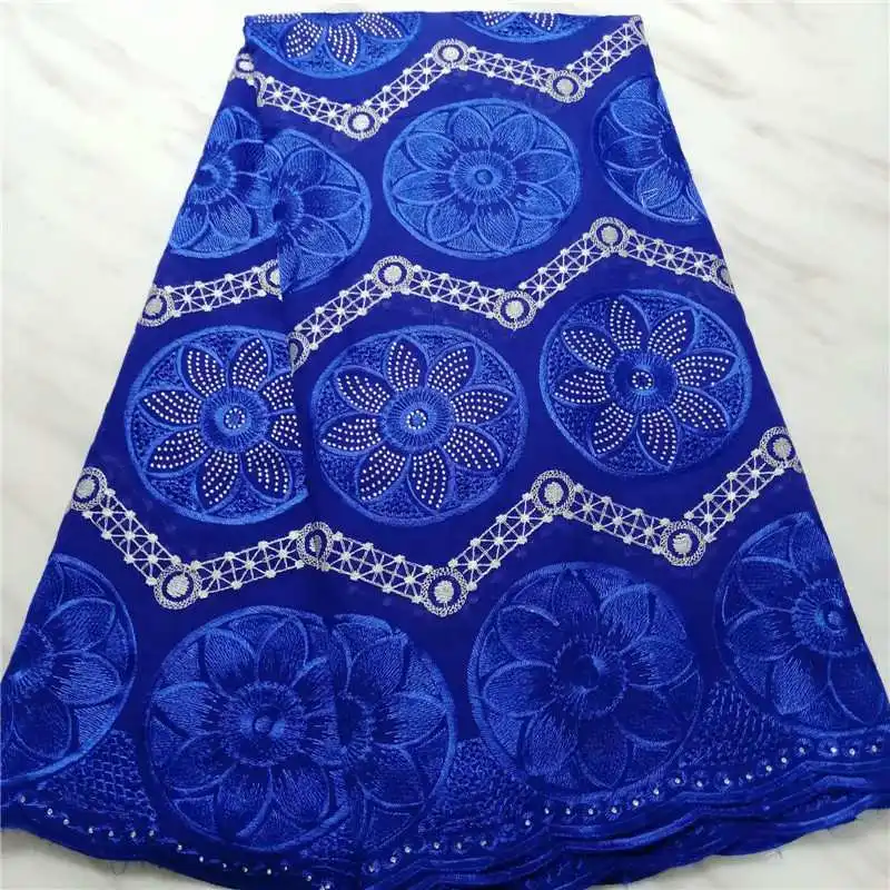 

thousand stones 100% cotton swiss voile lace fabric stones african nigerian wedding party material
