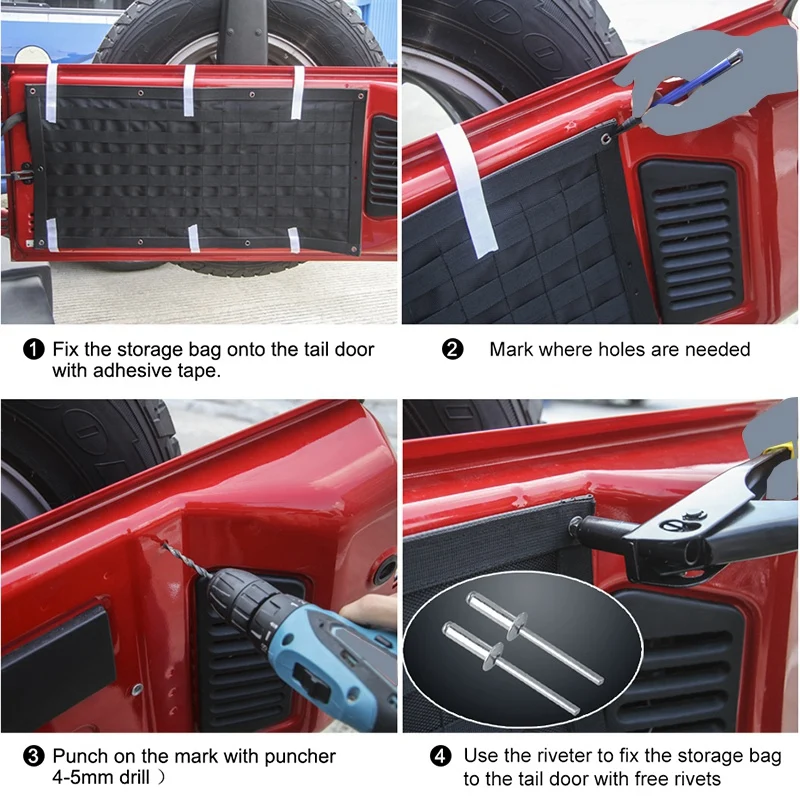 1 комплект автомобильные аксессуары сумки для хранения задней двери набор