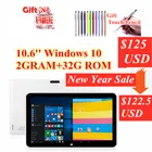 Windows 10 + Android 4,4 двойная система 2 ГБ + 32 ГБ 10,6 дюйма HDMI-совместимый 1366*768 IPS экран Bluetooth-совместимый WIFI