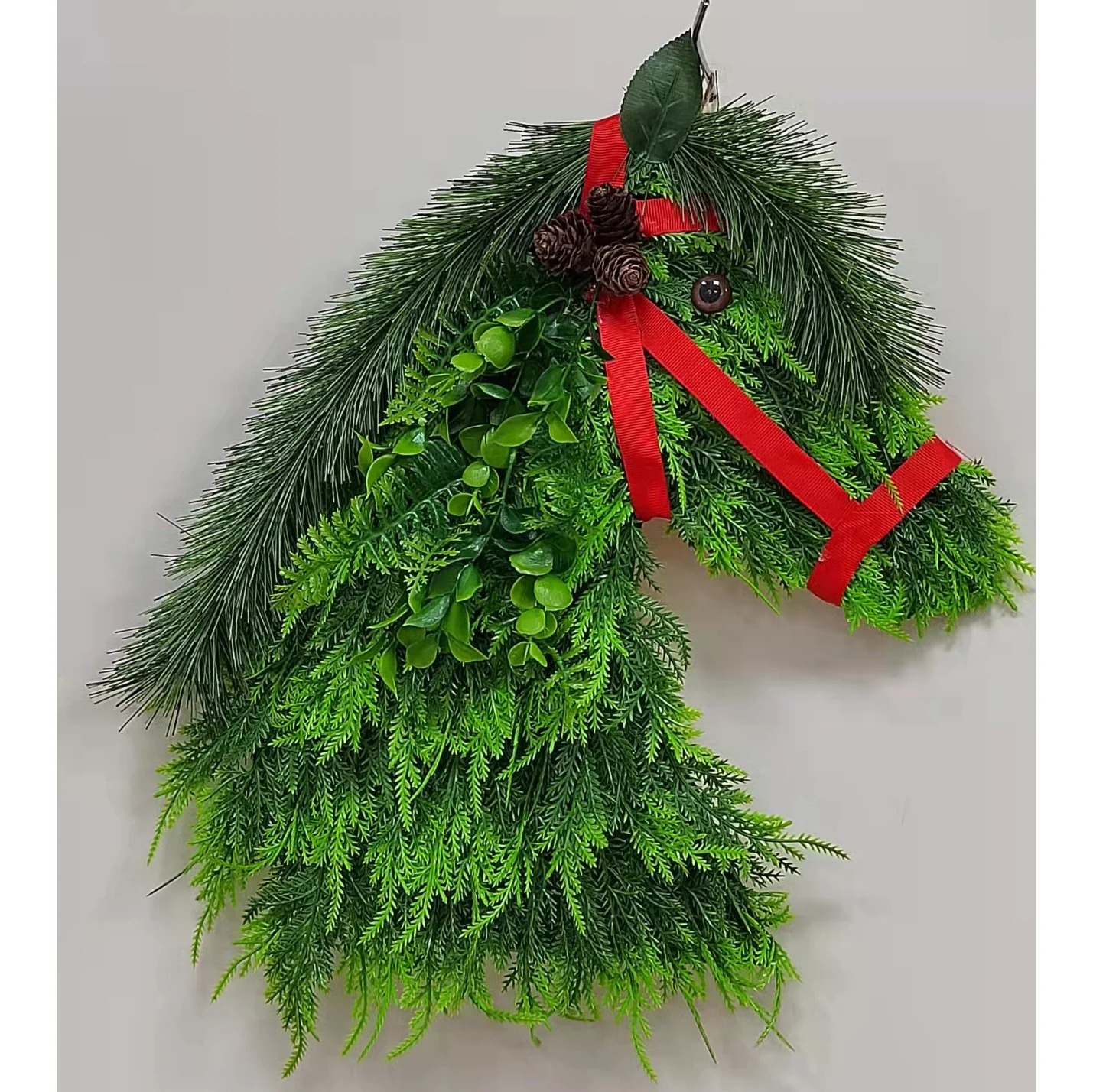 Colgador navide&ntilde;o de puerta de madera, corona de cabeza de caballo, guirnalda de pollo, decoraci&oacute;n, porche de bienvenida, adornos colgantes delanteros, Acci&oacute;n de Gracias-5