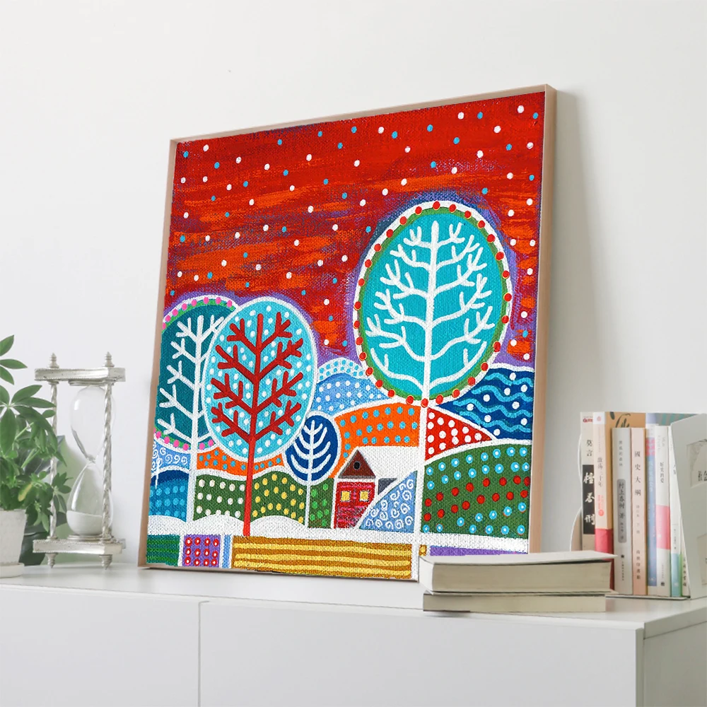 

Modern Abstract Painting Poster Watercolor Landscape Trees Canvas Painting For Children Room Wall Decorative Pictures Home Decor