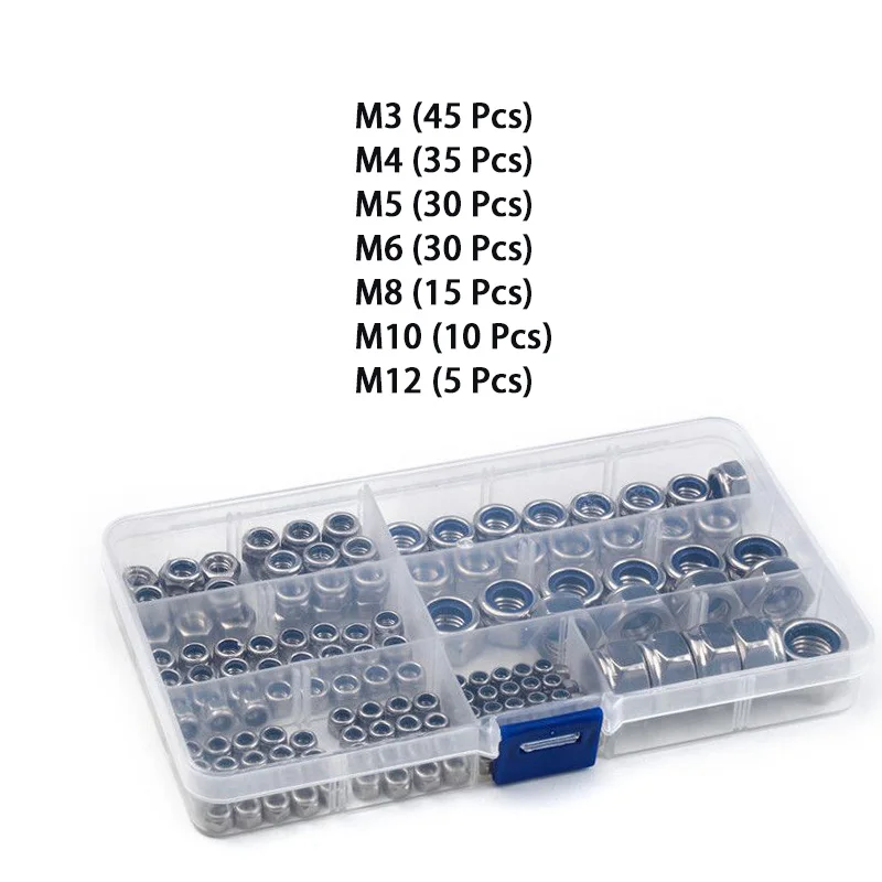 Нейлоновый шестиугольный фиксирующую гайку костюм M3 M4 M5 M6 M8 M10 M12 304 из нержавеющей