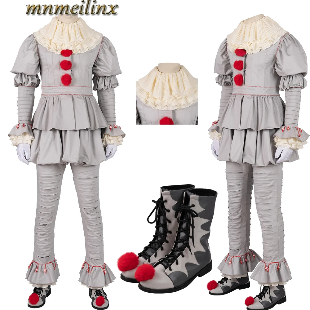 Популярный костюм для косплея Pennywise страшная одежда на Хэллоуин Мужская