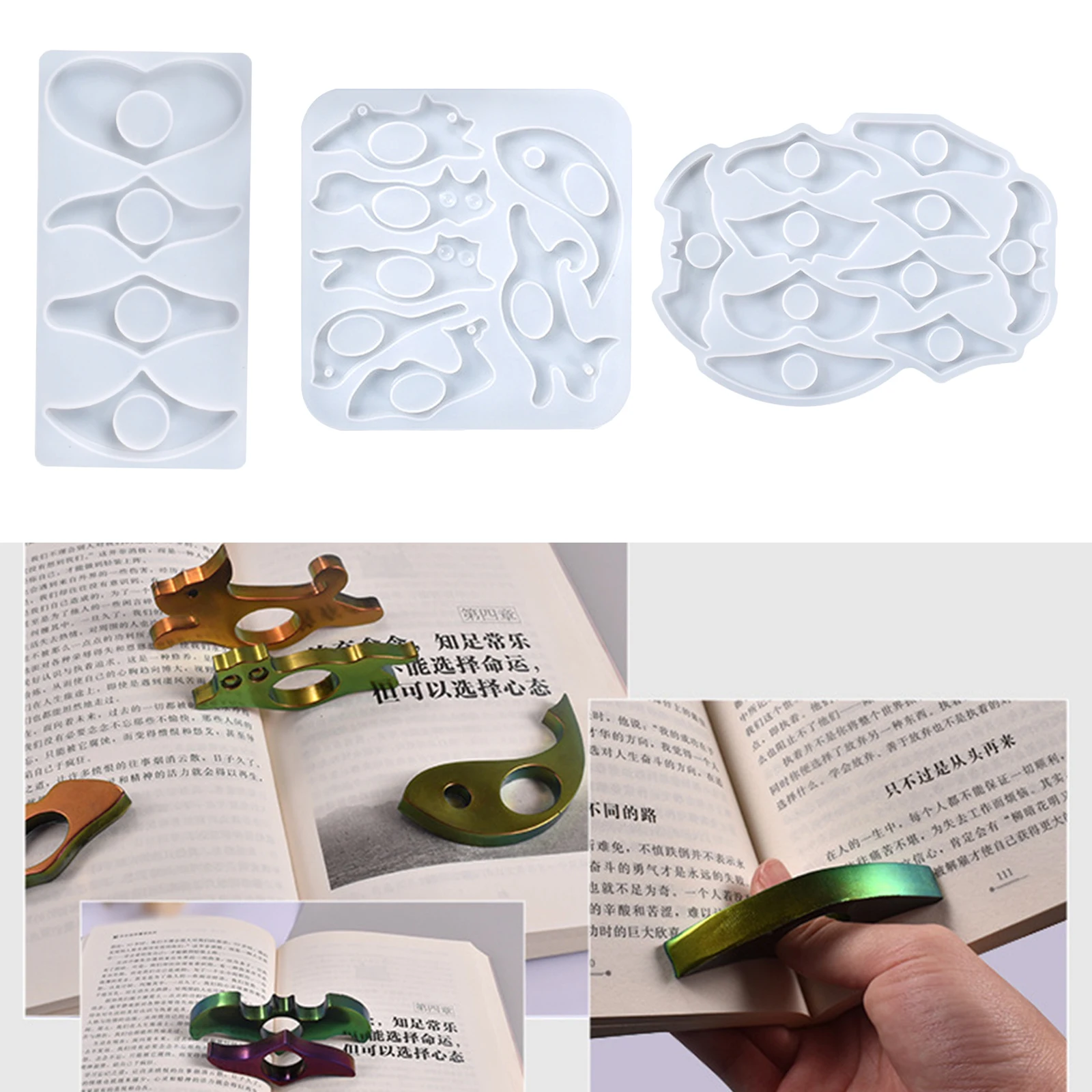 

Silicone Resin Mold for Thumb Book Page Holder Bookmark Resin Casting Molds DIY Epoxy Crystal Crafts,Gift for Book Lover Kids