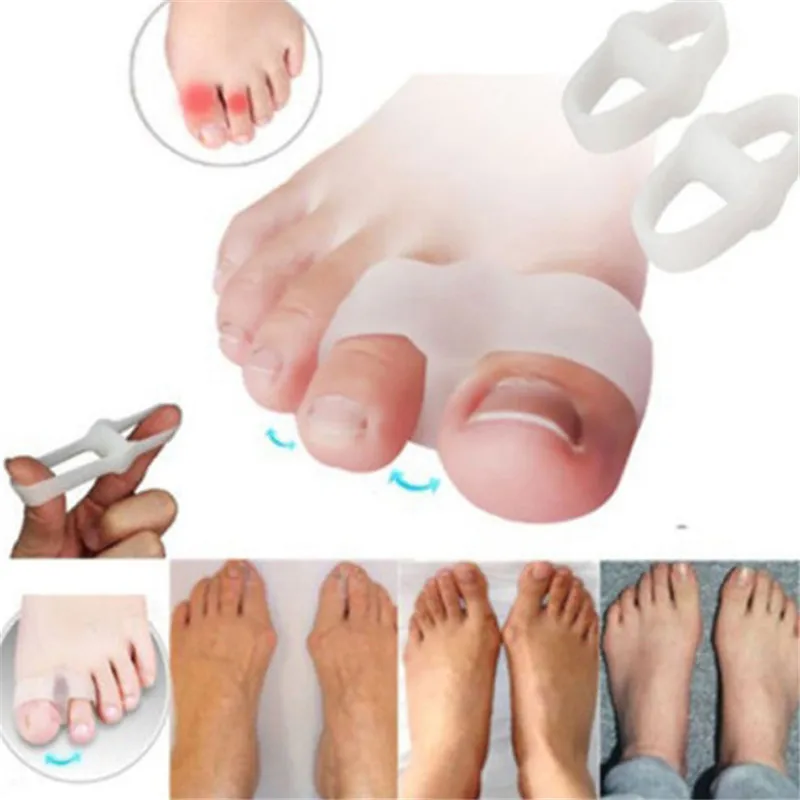 

2Pcs/Pair Foot Pain Relief Gel Pillow Hallux Valgus Pro Toe Separators Alignment Silicone Insoles Bunion
