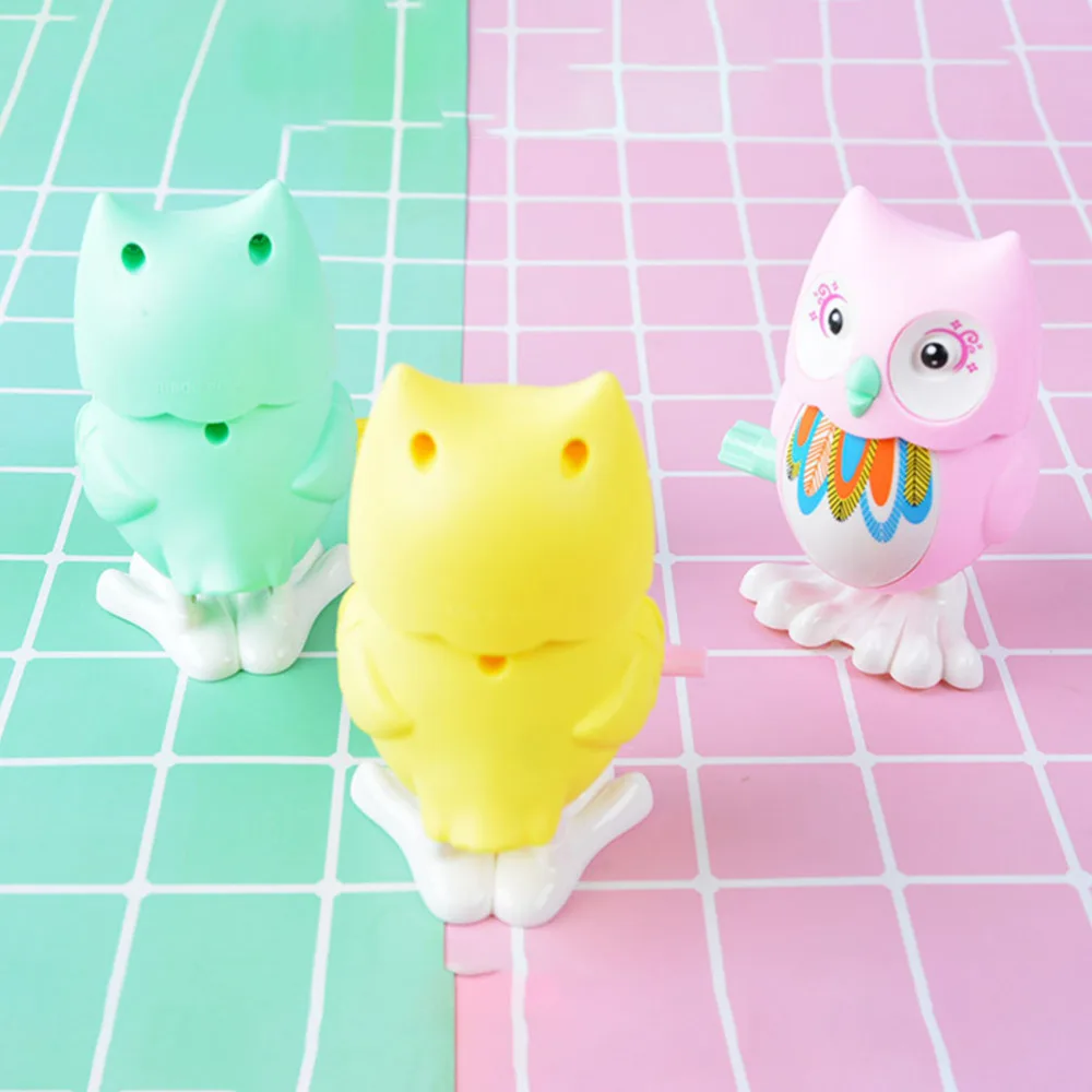 

3pcs Children Owl Toys Clockwork Playthings Funny Kids Toys (Random Color)