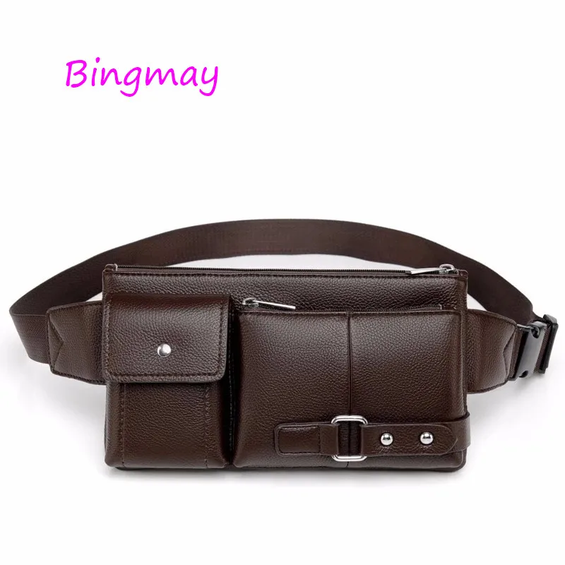 Мужские коричневые кожаные нагрудные сумки поясная сумка для мальчиков