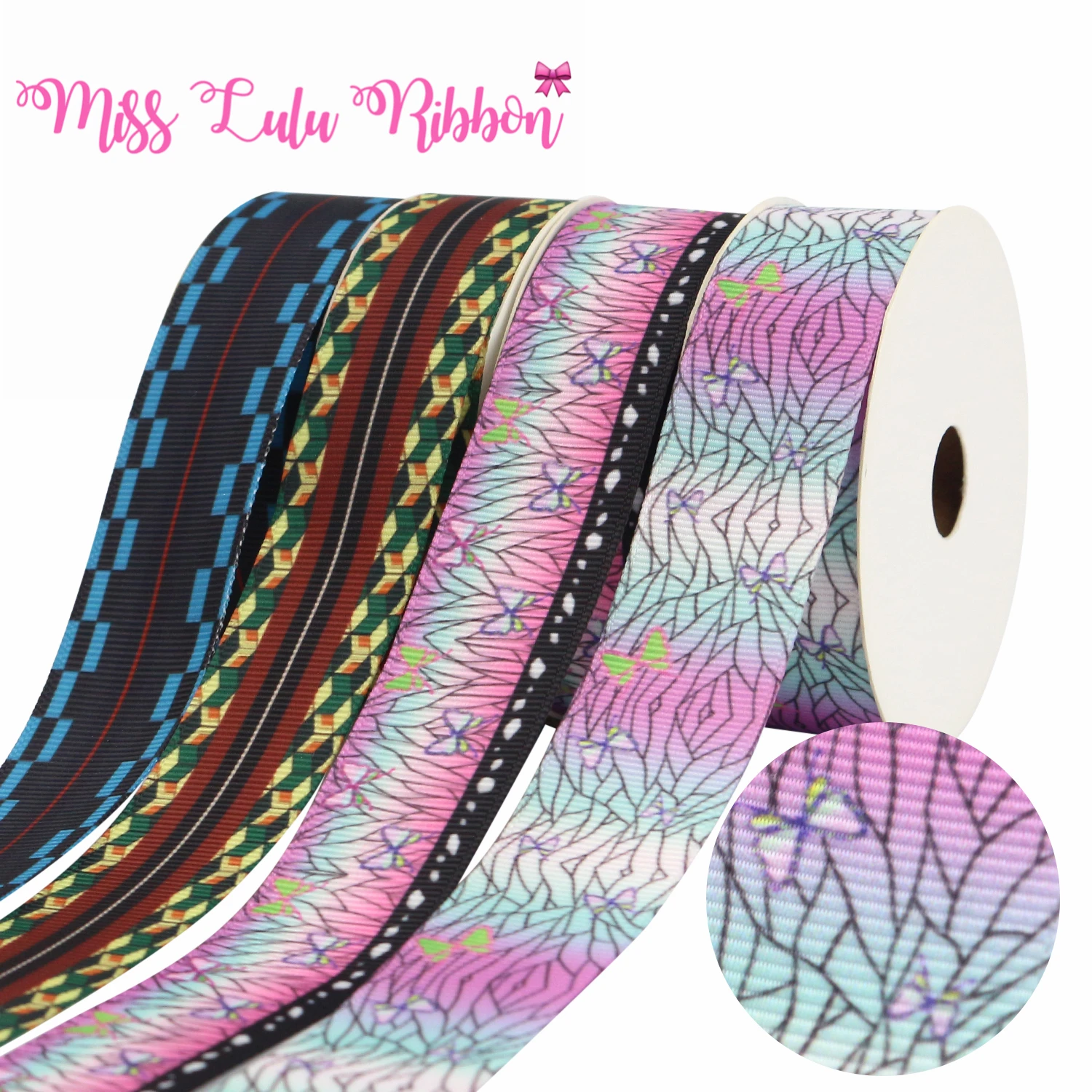 

16 мм-75 мм японская мультяшная серия призраков лента бабочка корсажная лента с рисунком/эластичная лента, занимающаяся украшением для коспл...