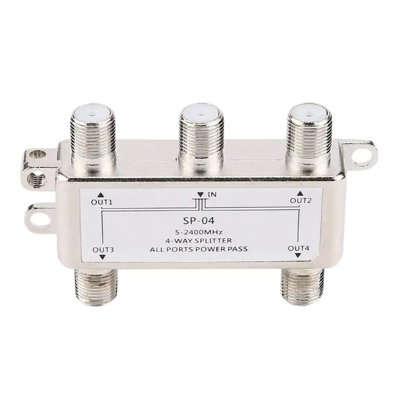 

5-2400MHz 4 Way Digital Coax Cable Splitter 4 Channel Satellite/Antenna TV Signal Distributor Receiver for SATV/CATV K3NB