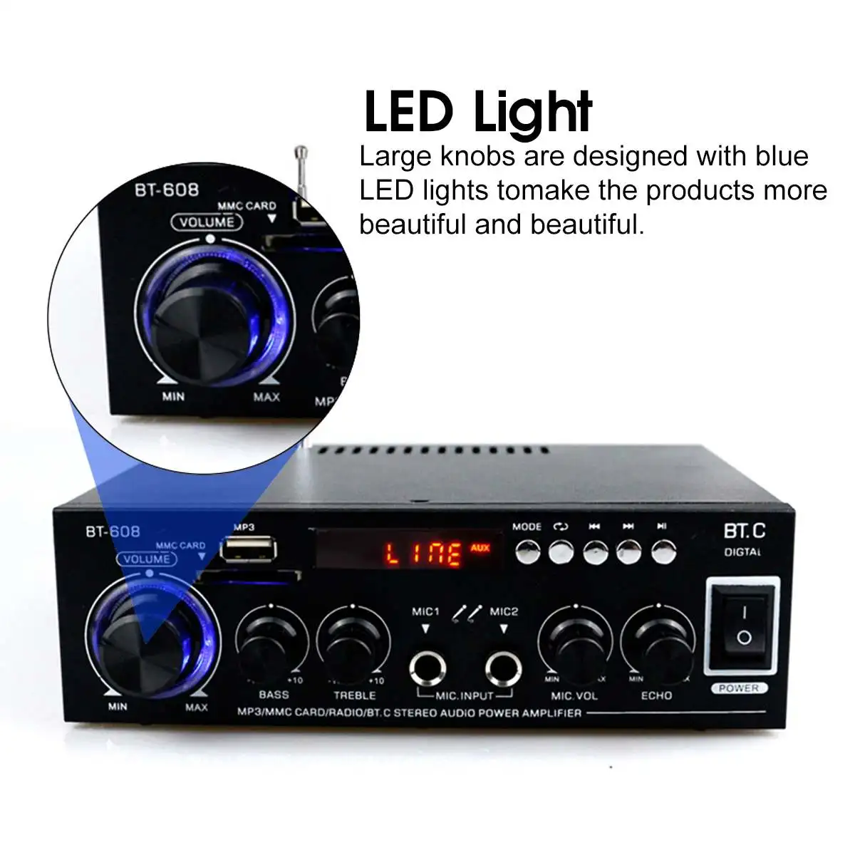 Светодиодный светильник 110 В/220 В усилитель звука для дома bluetooth усилители