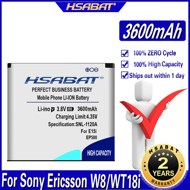 Аккумулятор HSABAT 3600 мАч EP500 для Sony Ericsson Xperia ST17I ST15I SK17I WT18I X8 U5I E15i wt18i wt19i