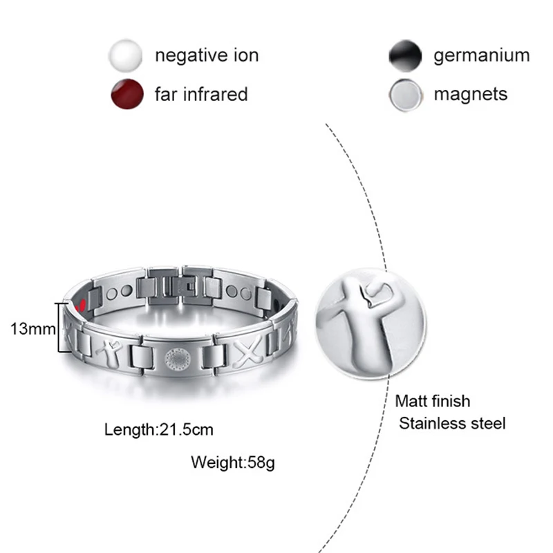Элегантный Гольф энергии магнитные браслеты из нержавеющей стали для мужчин и