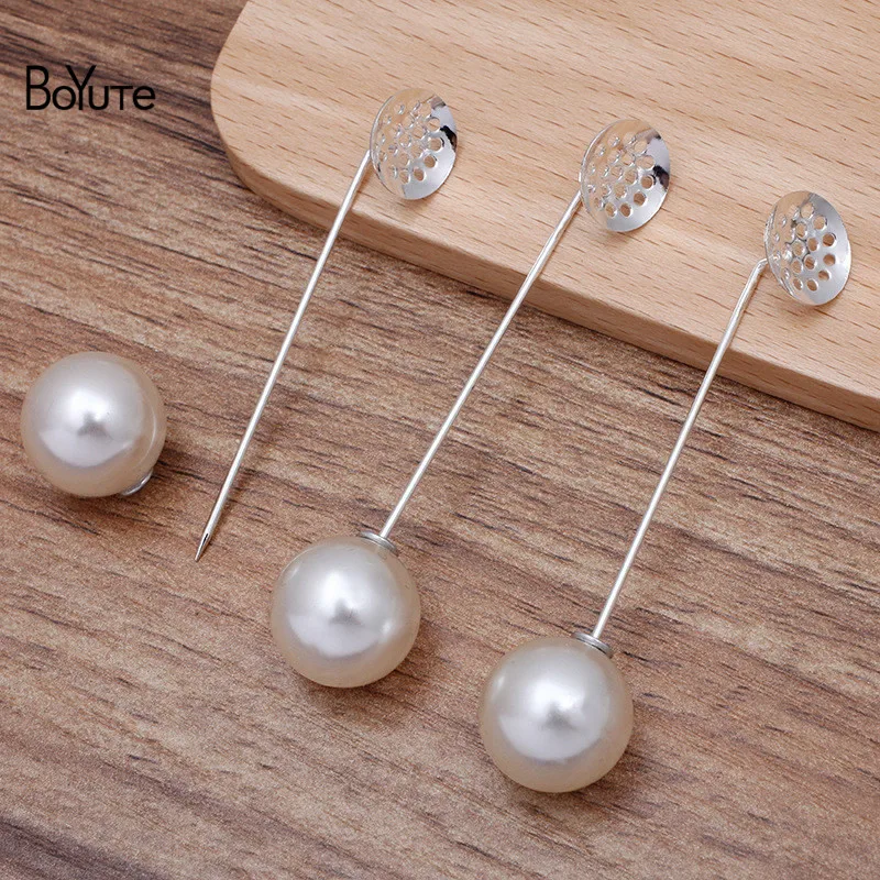 BoYuTe (30 шт./лот) металлическая Латунь 12 мм сетки штырь отворотом база Diy ручной