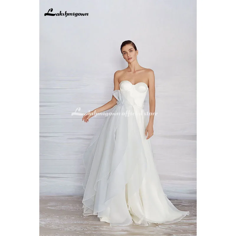 Женское свадебное платье с открытой спиной белое ТРАПЕЦИЕВИДНОЕ ПЛАТЬЕ большого