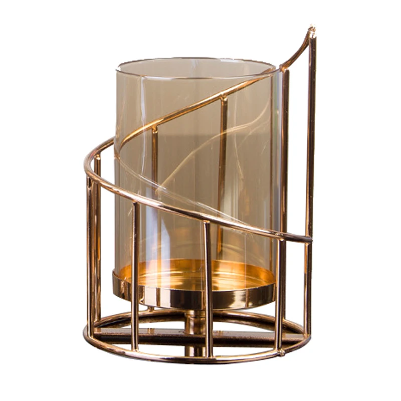 Новый золотой железный подсвечник Европейский геометрический Романтический