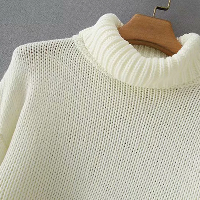 

High Street Lantern sleeve sweater autumn winter solid color turtleneck fashion casual jacket sweater Womens pulllovers Jumper