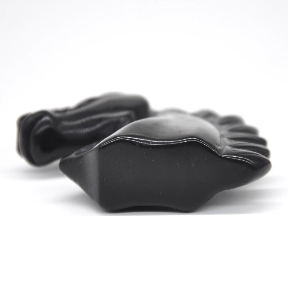 2-Дюймовая статуя единорога натуральный черный обсидиан резное украшение для