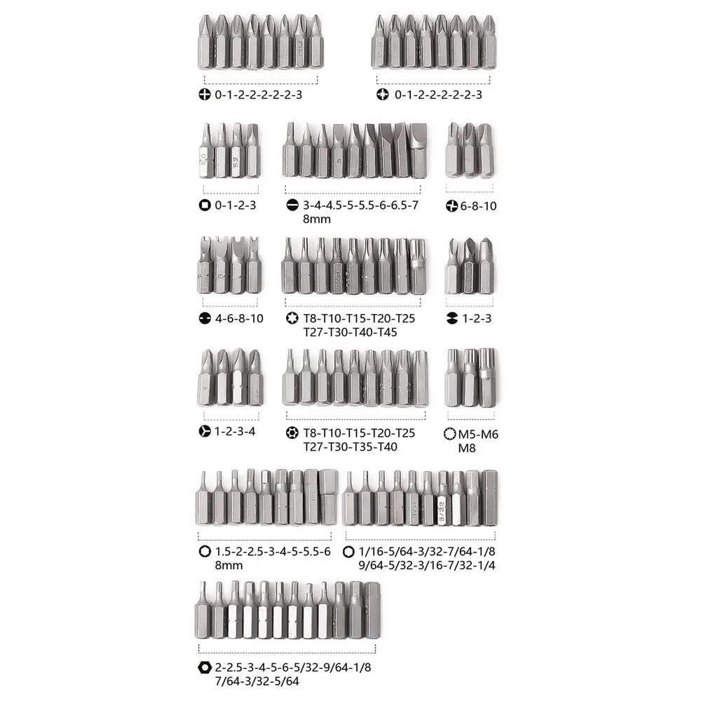 100 шт. Набор отверток набор головок хром ванадиевая сталь прямой крест