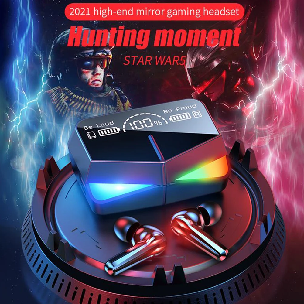 

Bluetooth 5.1 Stereo Wireless Gaming Earbuds Touch Control HI-FI Stereo Earphones With LED Power Display Noise Reduction Headset