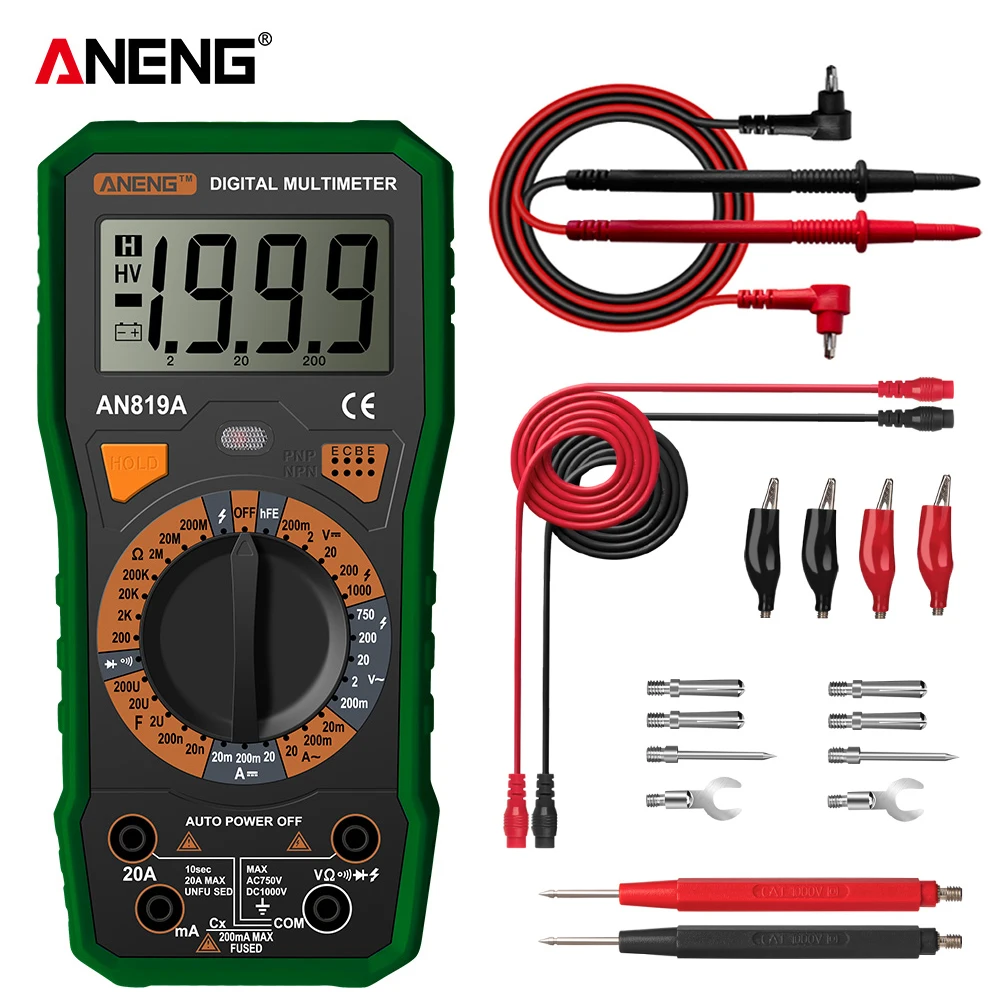 

ANENG AN819A Digital Multimeter True Rms Digital Multimeter Tester Voltmeter Battery Tester EsrMeter Digital Display Electrical