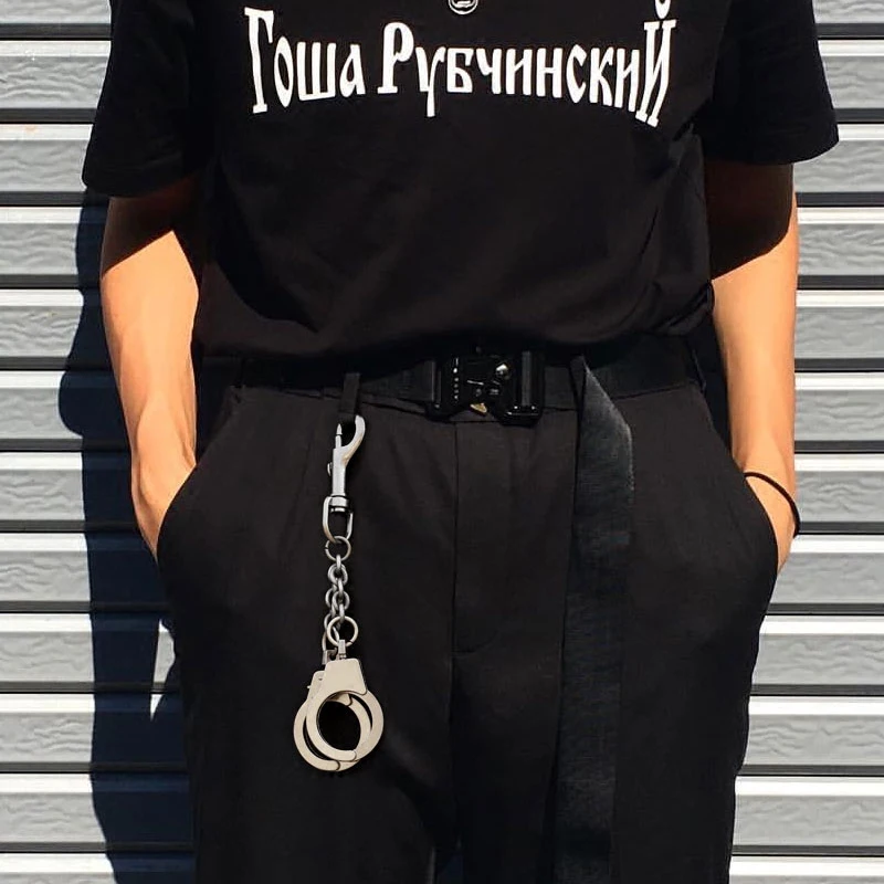 Хвостовик Ming новая форма наручников Брелок Панк Хип хоп металлическая поясная