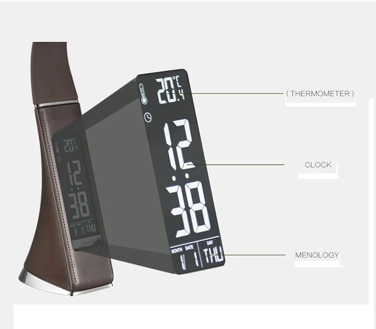 HoneyFly Leather Touch control СВЕТОДИОДНЫЙ Настольный светильник с светодиодный дисплеем, будильником и календарем, креативная Складная Настольная Лампа
