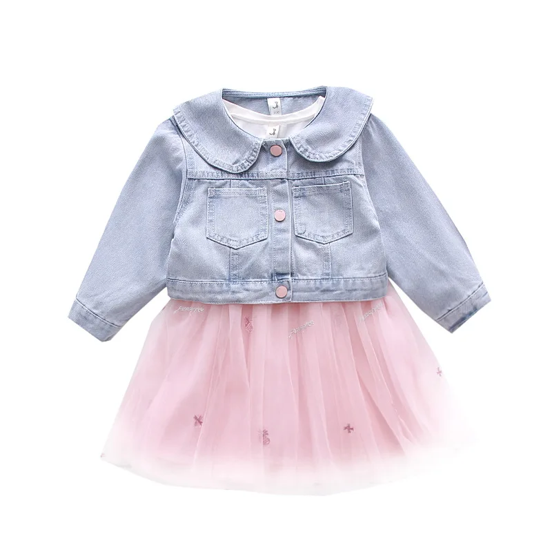 Для девочек милый комплект одежды Сезон весна осень Детская одежда для маленьких