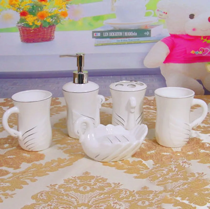 Набор из пяти предметов керамический набор для ванной комнаты Jingdezhen китайский