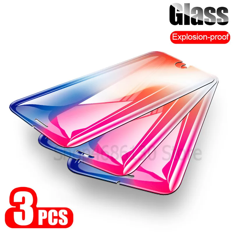 3 шт закаленное стекло для iPhone X XS MAX XR 5 5S SE 5c Защитная пленка для экрана для iPhone 6 6s 7 8 Plus X Xr защита стекла